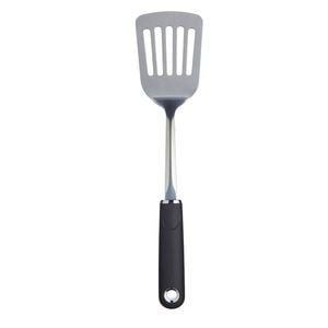 Mastercraft Soft Grip 35.5cm Stainless Steel Slotted Turner - Black
