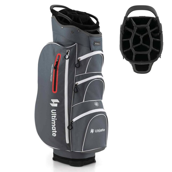 Costway Golf Cart Bag Golf Club Organizer-Red