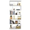 Costway 6-Tier S-Shape Bookshelf Storage Rack,White