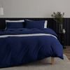 Bedding Co. Organic Cotton Flannelette Quilt Cover Set Navy Blue Single