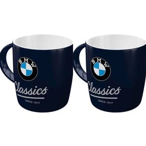 2PK Nostalgic-Art Ceramic Mug BMW Classics 9x9cm - Black