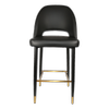 Durafurn 750mm High Black Vinyl Semifreddo Stool with Black Metal Legs