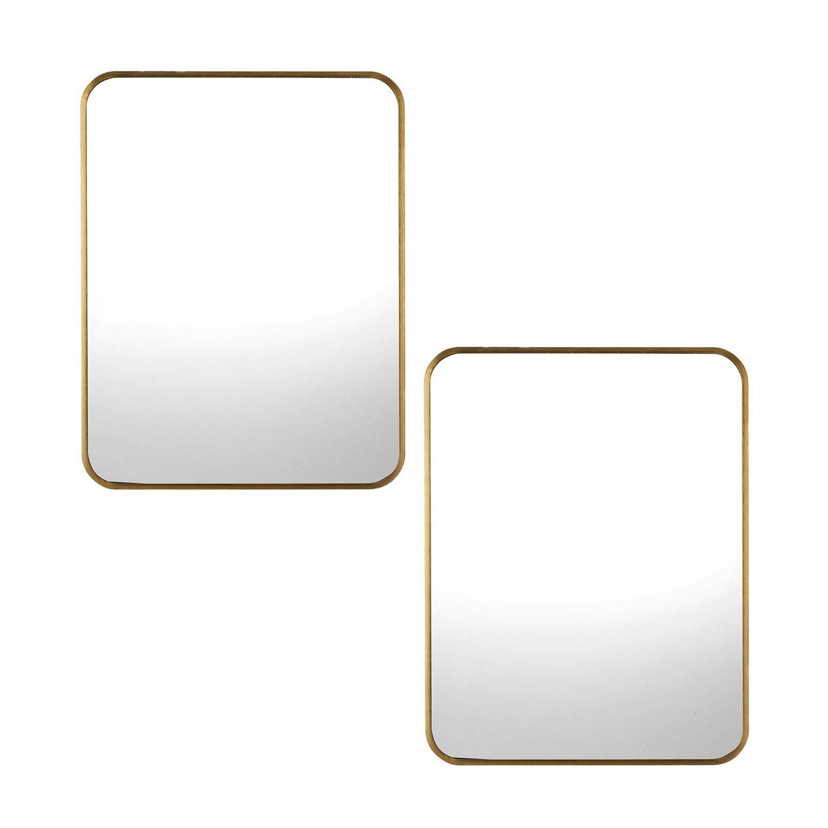 Oikiture Wall Mirrors Rectangle Mirror 65x50cm Gold Set of 2 Bunnings