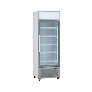 Exquisite One Glass Door Upright Display Refrigerators White 420 Litre