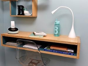 DIY Step Image - How to make a D.I.Y. timber floating wall desk . Blob storage upload.