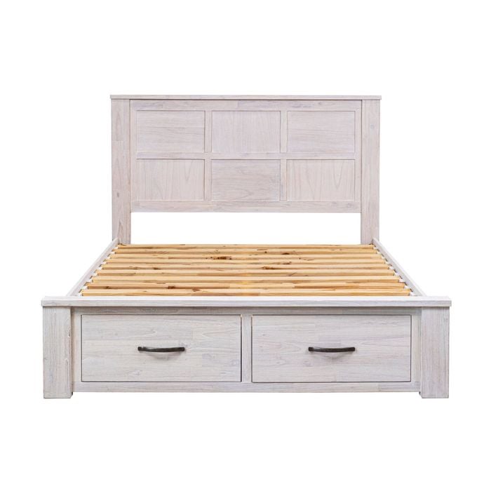 Foxglove King Bed Frame Storage Drawer White