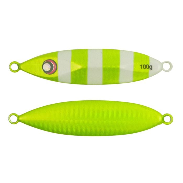 Finesse Slow Pitch Flutter Jig, 100gm, Chartruese, 2 Pack