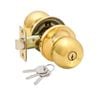Ikonic Polished Brass Ruby Entry Knob Set