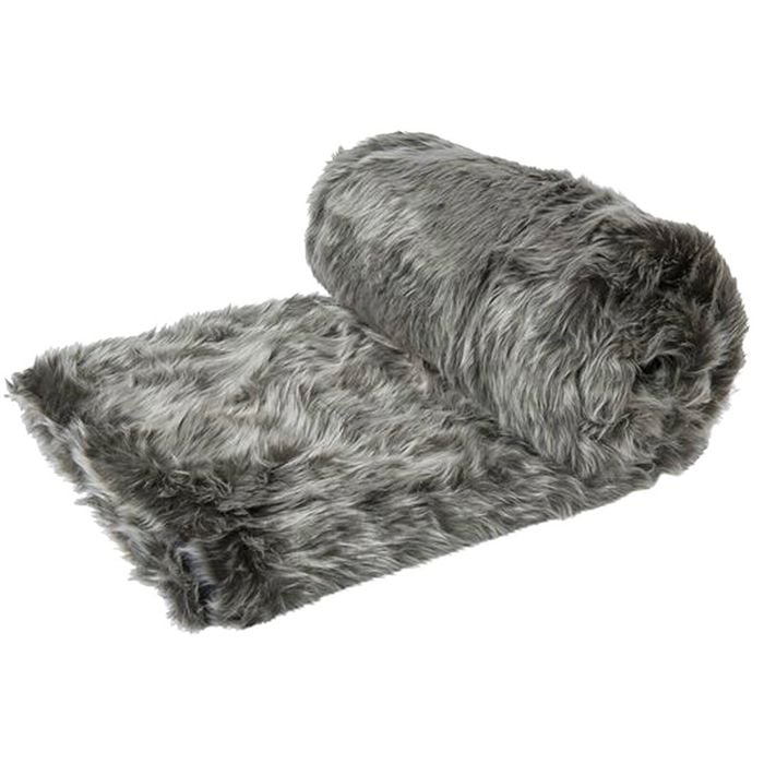 IDC Homewares Luxury Wolf Faux Fur Throw 125 x 150cm