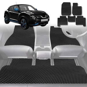 6D Diamond Car Floor Mats for Nissan JUKE 2013-2019-Full Set-Black-Outback GT