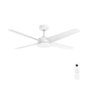 Brilliant 132cm White Matt Grace 4 Blade DC Ceiling Fan with Remote