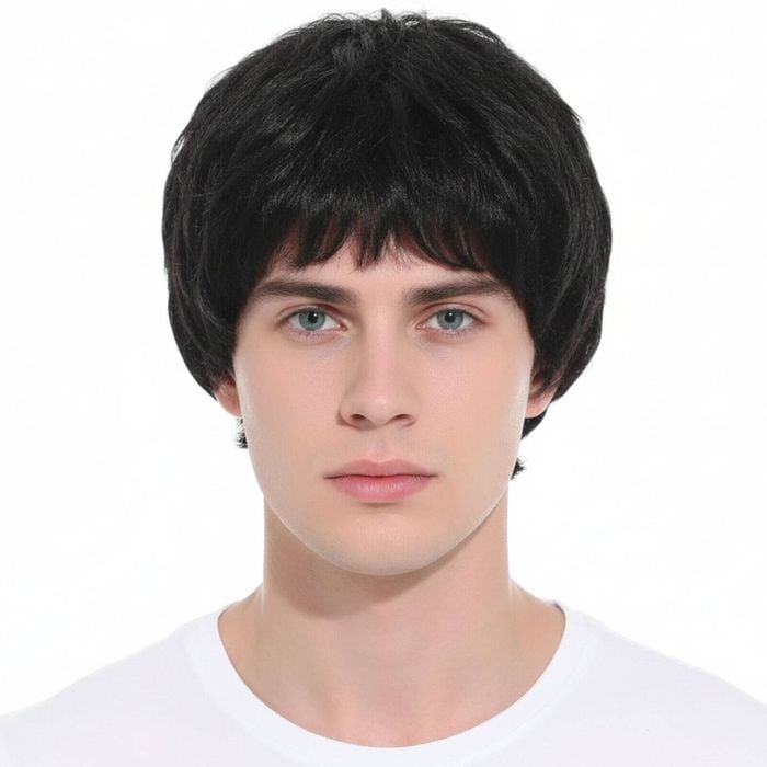 s Short Party Wig Costume Party Dress Up Fancy Classic Style Black