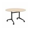 Olg Modulus Flip Table Full Black Frame Nordic Maple Top 1200mm Diameter