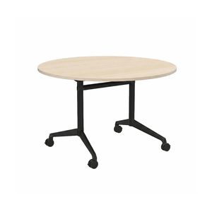 Olg Modulus Flip Table Full Black Frame Nordic Maple Top 1200mm Diameter