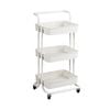 Costway 3-tier Kitchen Trolley Rolling Basket Storage Serving Cart White