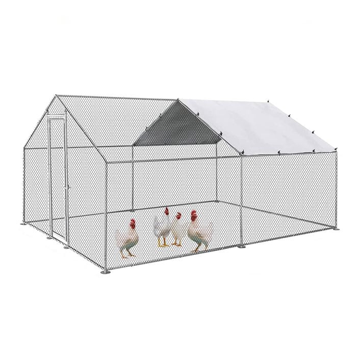 Large Walk-in Pet Chicken Run Coop Cage Rabbit Hutch Ferret House Guinea Pig Enclosure 300 x 400 x 195cm - 3 x 4 x 1.95M