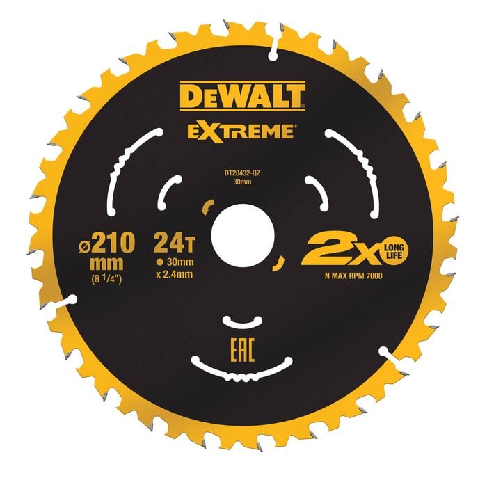 DeWALT 210mm 24T Saw Blade To Suit DWE7485 Table Saw DT20432-QZ