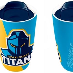 Gold Coast Titans NRL Ceramic Travel Coffee Mug Cup With Handle