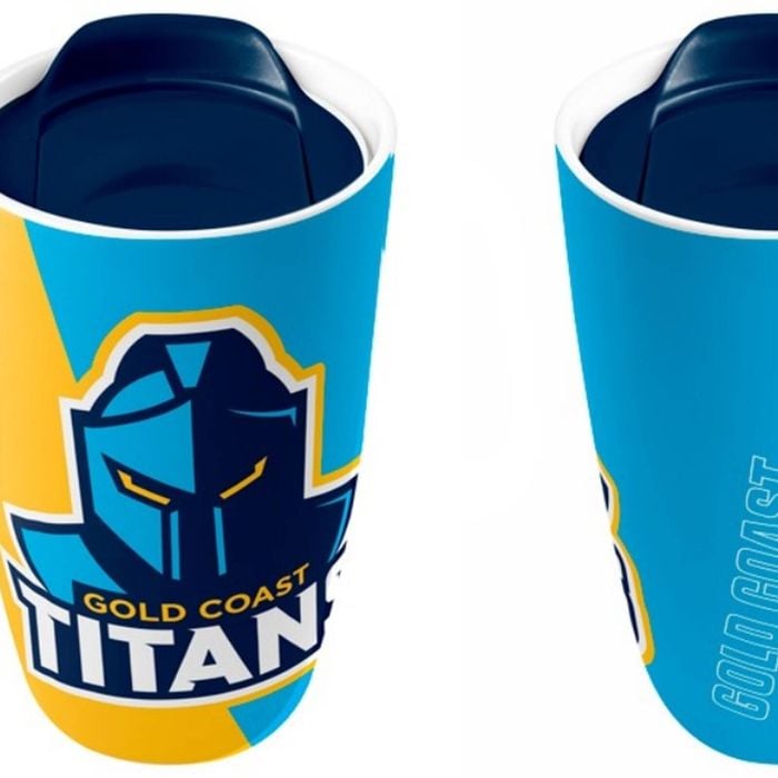 Gold Coast Titans NRL Ceramic Travel Coffee Mug Cup With Handle