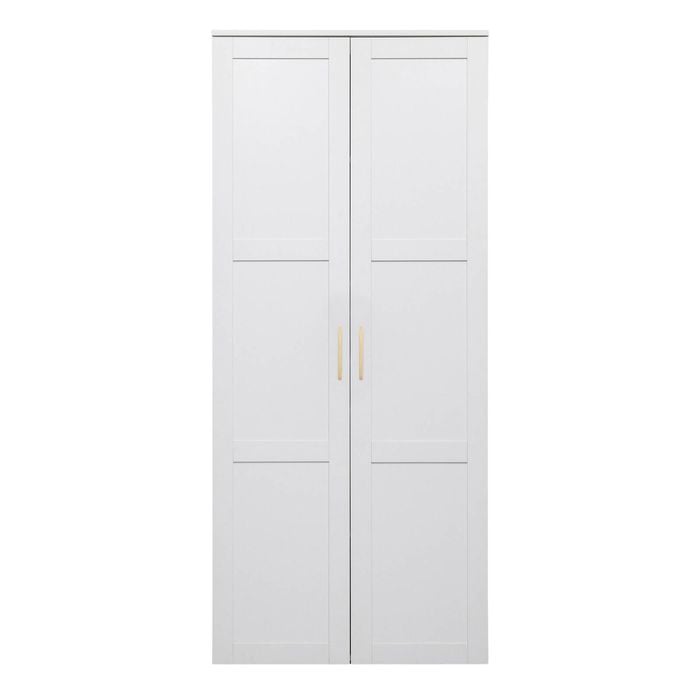 European Cabinetry White Hamptons Square Brass Stockholm Storage Cupboard