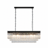 MARF Rectangle 3-tier Crystal Chandelier 15 Light (Black)