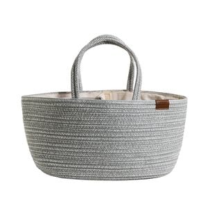 Living Textiles Cotton Rope Storage Caddy With Divider - Sage