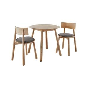 Natural Signature 2 Seater Raw Natural 3 Piece Baseball Round Table Dining Set