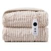 Dreamaker Eyelash Fleece Reversible Electric Heated Throw Blanket Natural 200 X 180cm | Overheat Protection, Auto-off