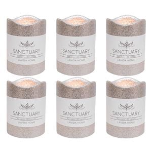 6PK LVD Flameless Candle Small Silver Decorative Home/Lounge Decor