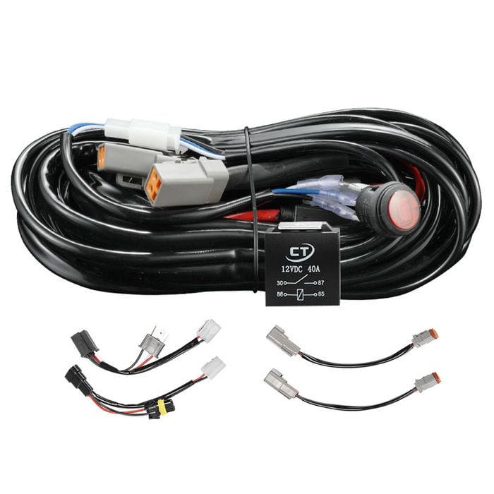 Lightfox 2 Way Dual Connector Plug & Play Smart Harness High Beam Driving Wiring Kit