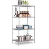 Adjustable 4-Tier Carbon Steel Shelving Unit - Silver