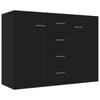 vidaXL Sideboard Black Engineered Wood Buffet Storage Cupboard Home Organiser