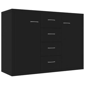 vidaXL Sideboard Black Engineered Wood Buffet Storage Cupboard Home Organiser