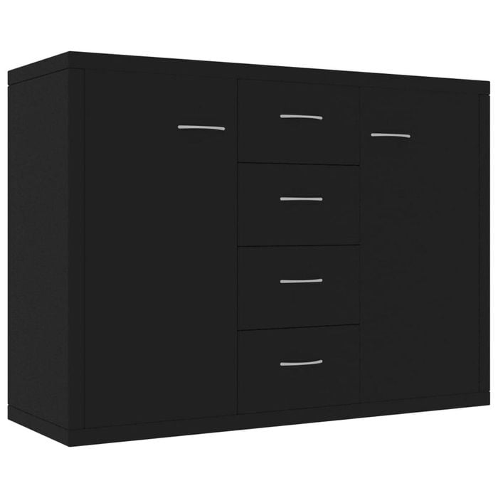 vidaXL Sideboard Black Engineered Wood Buffet Storage Cupboard Home Organiser