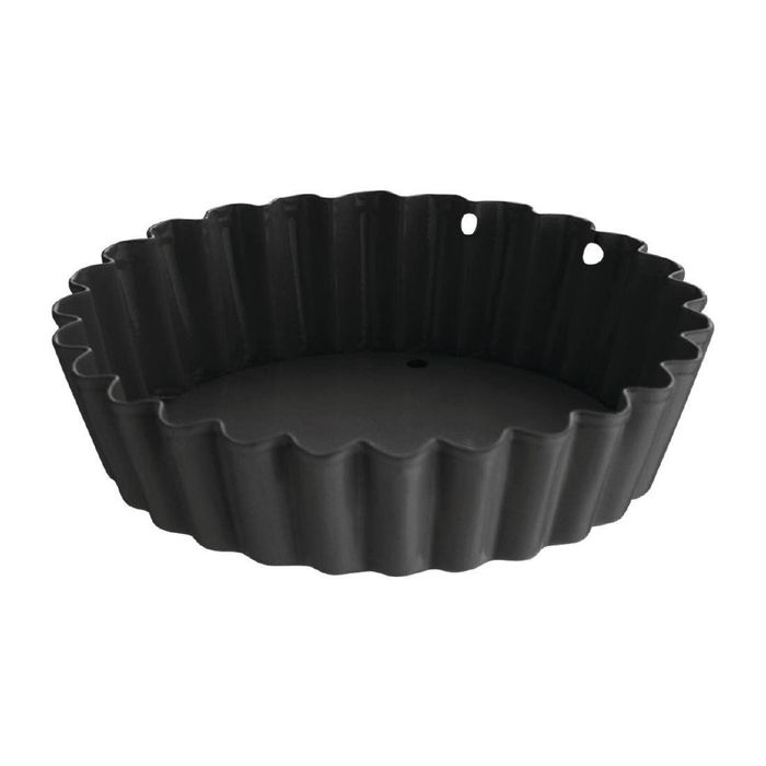 Vogue Mini Quiche Tin Non-stick Removable Base 3 Pack 80mm Bakeware