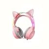 RGB Cat Ear Wired Gaming Headset with Mic