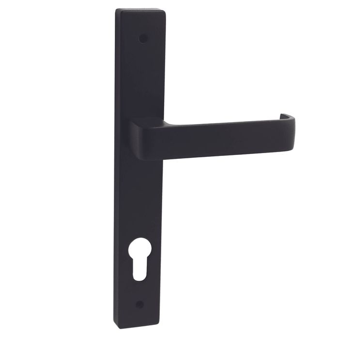 Austyle 225mm x 32mm Matt Black Long Plate DDA Entrance Lever Set
