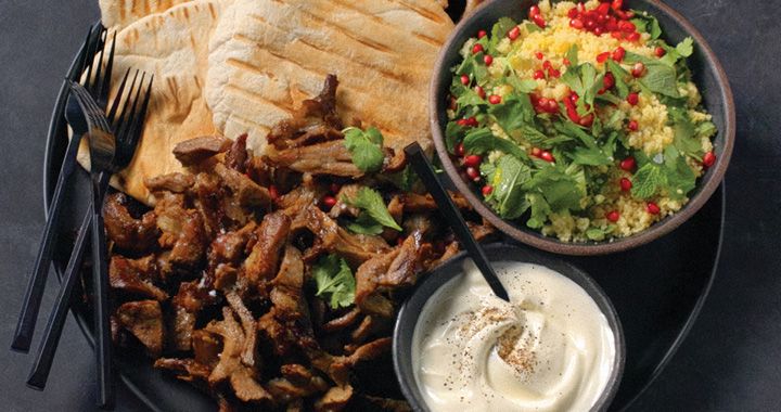 Lamb Spit with Couscous, Herb and Lemon Salad