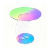 P&P Iridescent Laser Rainbow Acrylic Round Side End Table with 10mm Top for Sofa and Bedside