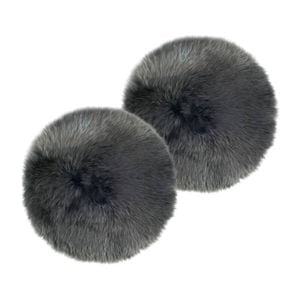 2pk Huxford Grove The Gulgong Long Wool Sheepskin Seat Pad - Steel