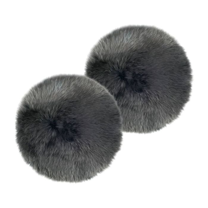 2pk Huxford Grove The Gulgong Long Wool Sheepskin Seat Pad - Steel