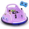 Costway Electric Kids Bumper Car 12v Ride On Toy W/bluetooth Purple