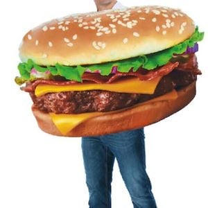 Adult Hamburger Costume Halloween Burger Party Funny Outfit