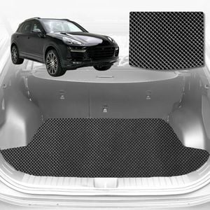 6D Diamond Car Boot Mat for Porsche Cayenne 92A2011-2017-with net bag-Cargo Mat-Black-Outback GT