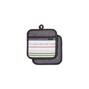 Ladelle Intrinsic Grey Set of 2 Pot Holders 21 x 21 cm