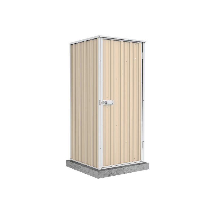 Absco Sheds 0.78 x 0.78 x 1.8m Classic Cream Basic Single Door Garden Shed