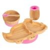 Tiny Dining 4pc Dinosaur Bamboo Suction Baby Feeding Set