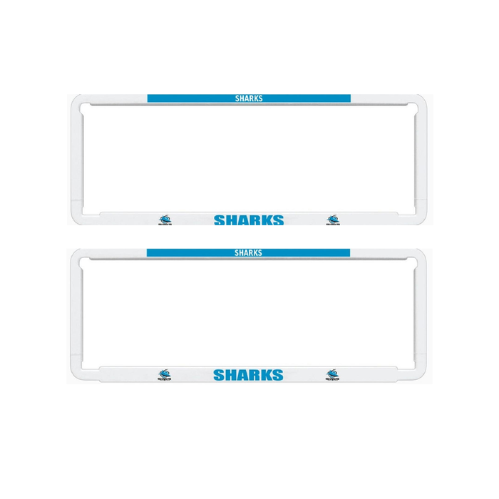 2x OFFICIAL NRL Cronulla Sharks Car Number Plate Frame Cover Surround