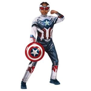 Captain America Deluxe Falcon and Winter Soldier Halloween Costume Child Official Marvel Outfit, 9-10 Years