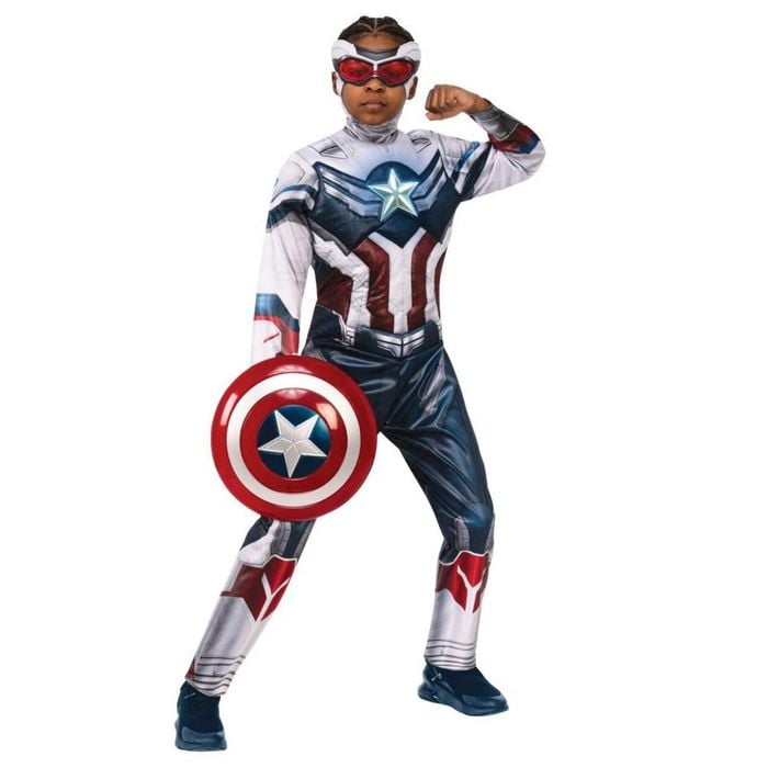 Captain America Deluxe Falcon and Winter Soldier Halloween Costume Child Official Marvel Outfit, 9-10 Years